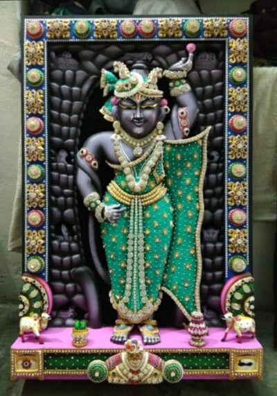 Shree Nath Ji 3D Gold/Silver Work - Image 3