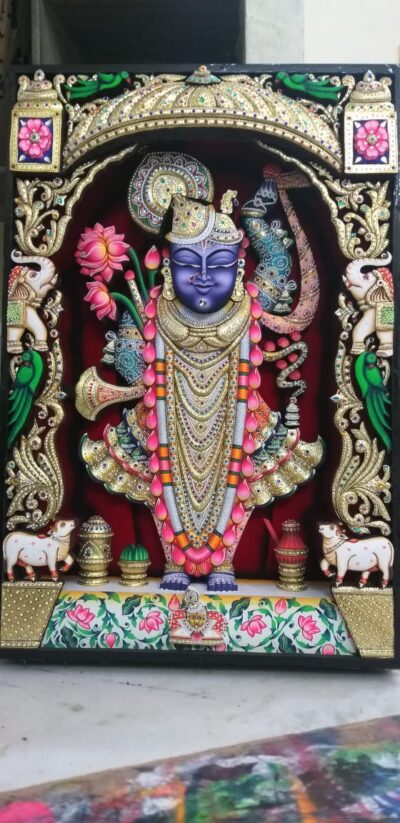 Shree Nath Ji 3D Gold/Silver Work - Image 4
